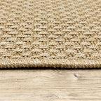 HomeRoots Polypropylene 8’ Round Solid Sand Beige Indoor Outdoor Area Rug