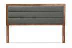 Baxton Studio Dexter Modern and Contemporary Dark Grey Fabric Upholstered and Walnut Brown Finished Wood King Size Headboard