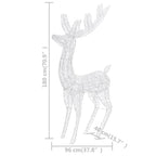 Vidaxl Reindeer Christmas Decoration 2 Pcs, Pre-Lit Christmas Lighting With 250 Leds, Xmas Decoration For Indoor Outdoor, Holiday Ornament, Cold White