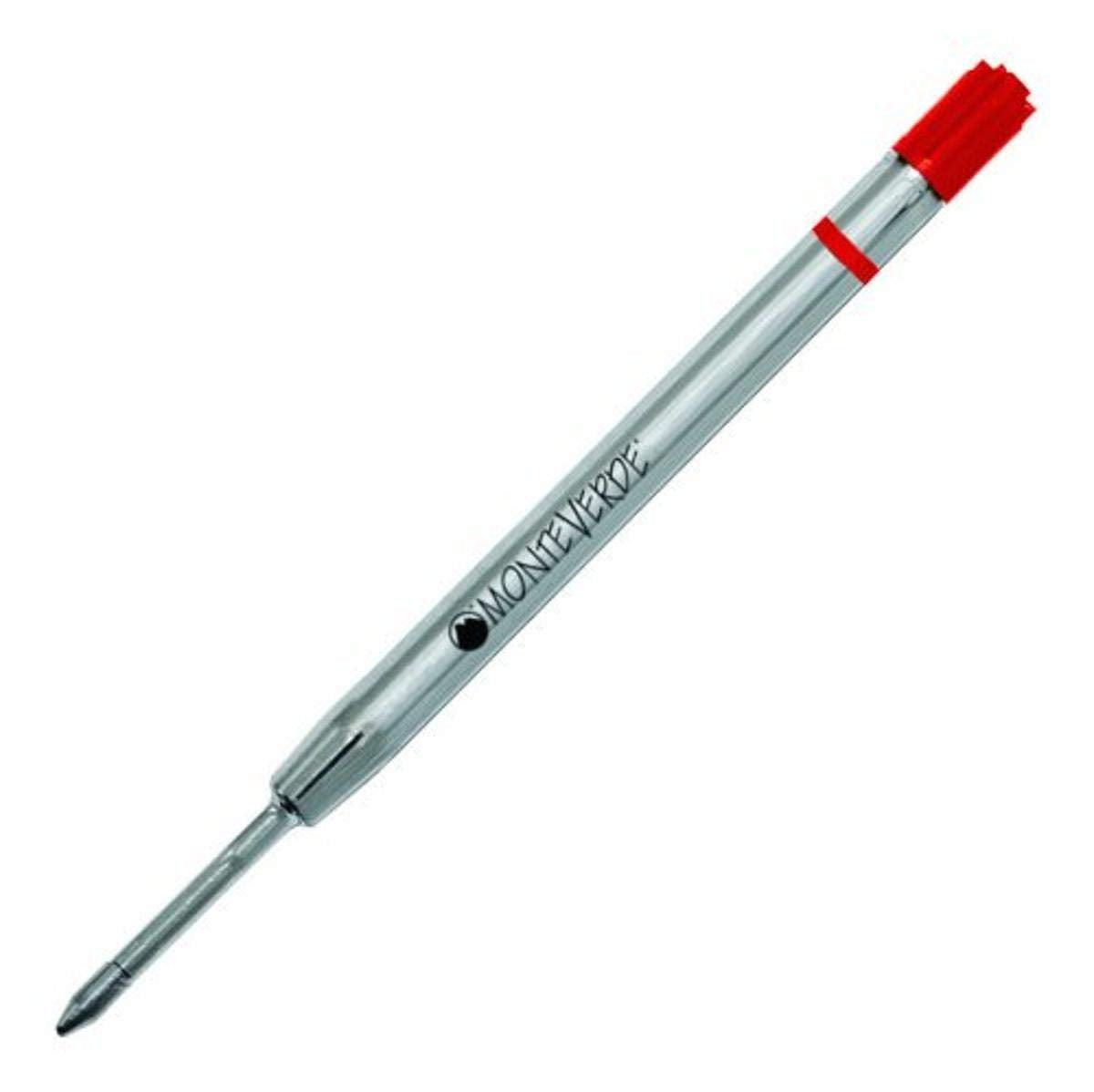 Monteverde Capless Gel Ballpoint Refill To Fit Parker Ballpoint Pens, Fine Point, Red, 2 Per Pack (P422Rd)
