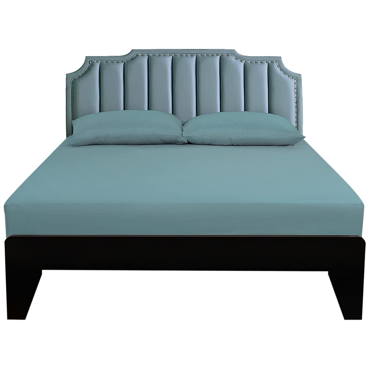 Lirex Fitted Sheet, Full Size 100% Cotton 300 Thread Count Soft Breathable Fitted Sheet, Blue