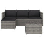 vidaXL 3 Piece Garden Lounge Set with Cushions Poly Rattan Gray