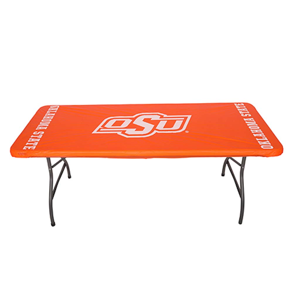 Collegiate Kwik-Covers Rectangle Plastic Table Covers, Bundle Of 2 (Oklahoma State University, 8')