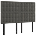 Vidaxl Led Headboard Home Indoor Bedroom Bed Accessory Upholstered Bed Header Furniture With Led Dark Gray 56.7"X2"X46.5"/50.4" Velvet