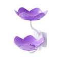 Sleemssy Flower Design Wall Mounted Soap Dish Holder for Bathroom & Kitchen || Double Layer Self Adhesive Soap Stand with Draina
