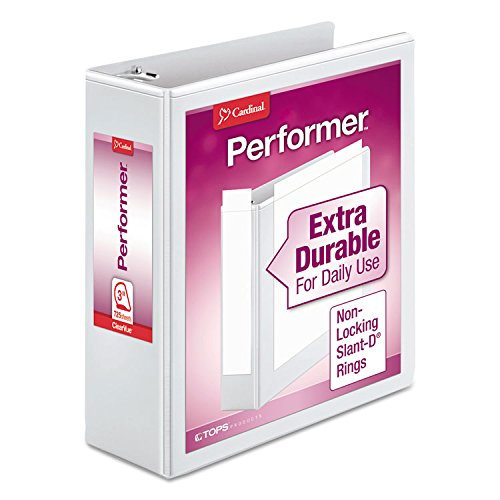Vinyl Clearvue Xtravalue Slant D-Ring Presentation Binder, 3' Capacity, White