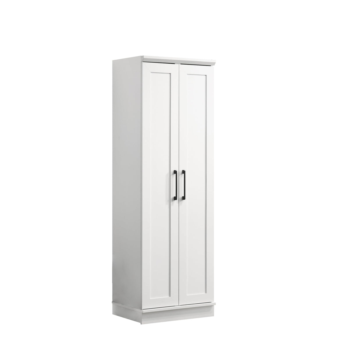 LILOLA LIVING Evelyn White Sleek Storage Cabinet with Framed Panel Design