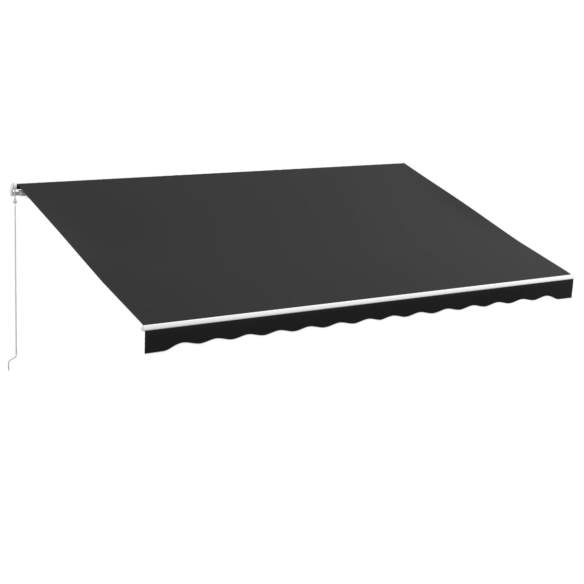 Outsunny 16' X 10' Electric Awning, Retractable Awning, Uv Protection Sun Shade Shelter With Remote Controller And Manual Crank