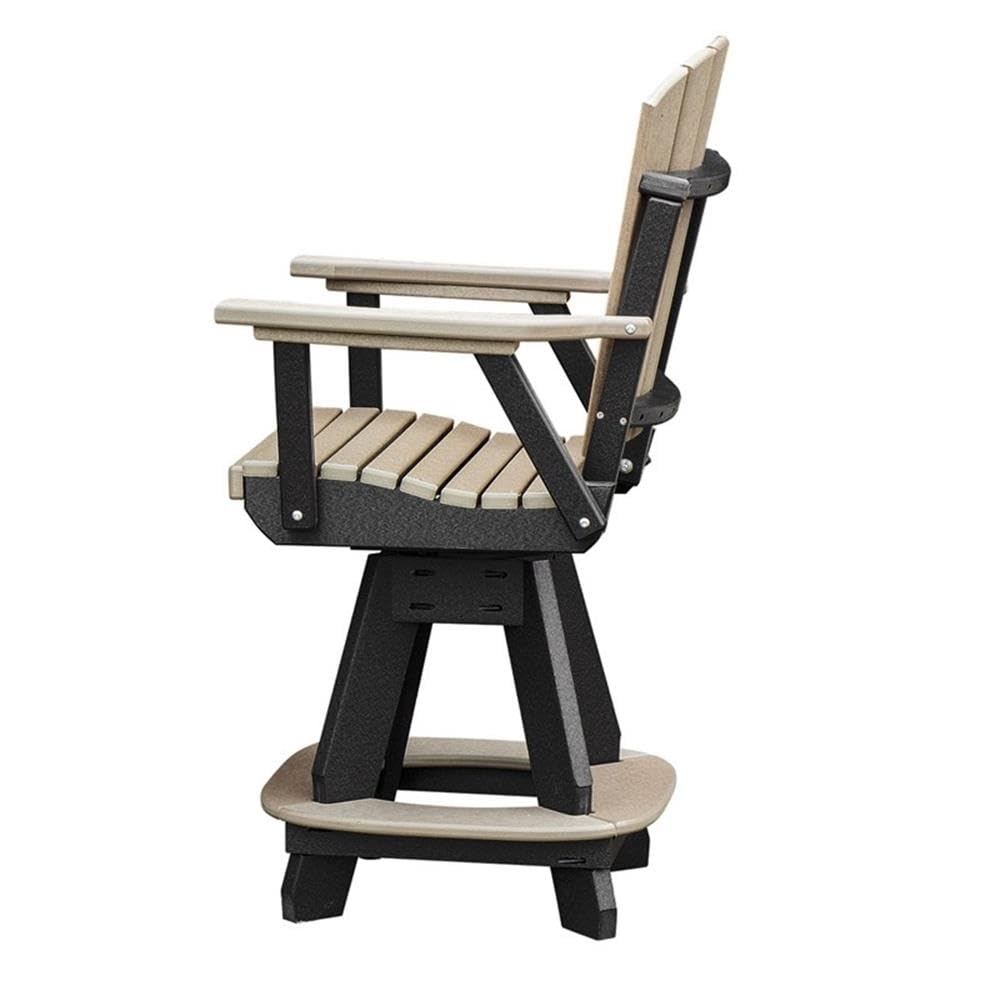 American Furniture Classics OS Home and Office Model 130-C-WWBK Arm Weatherwood on a Black Base Counter Height Swivel Dining Chair