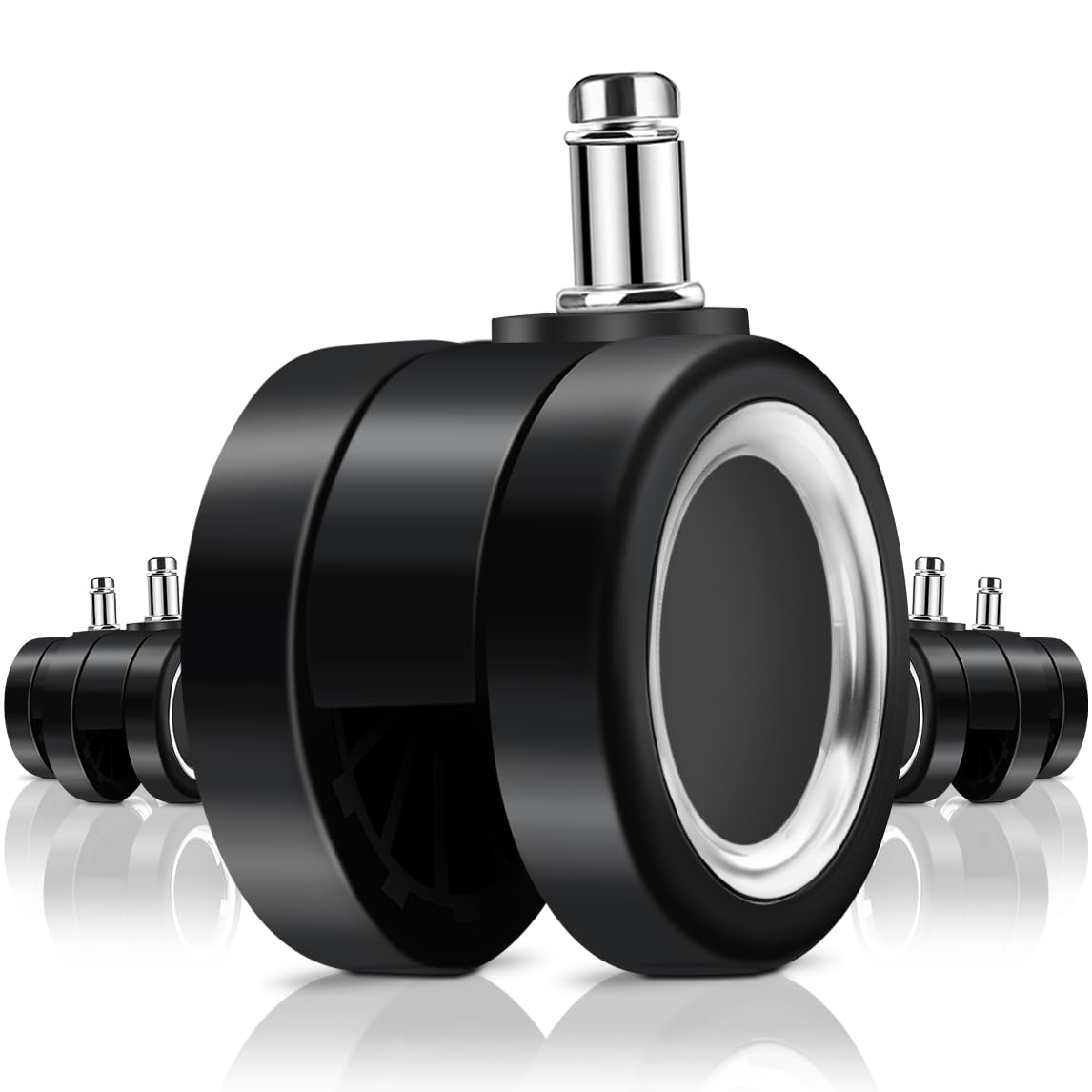 Steelcase Office Chair Casters - 5 Set Rolling Wheels For Desk Chairs, Fit Most Brands And Floors