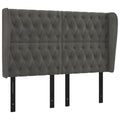 Vidaxl Headboard With Ears Home Indoor Bed Accessory Bedroom Upholstered Headboard Bed Header Furniture Dark Gray 57.9"X9.1"X46.5"/50.4" Velvet
