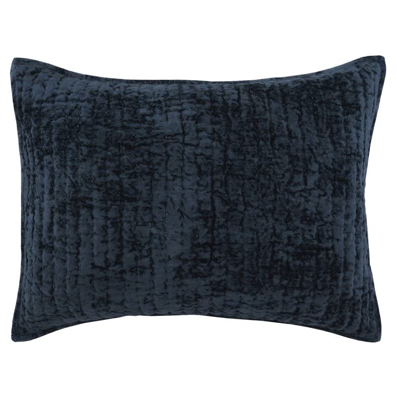 Kosas Home Dimitry 20X26 Velvet And Solid Cotton Standard Sham In Ocean Blue