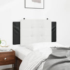 vidaXL Hanging Headboard Cushion - White/Black Faux Leather, Zipper for Easy Install, Foam-Filled for Back Support, Wall-Mount & Curved Frame Compatible, 39.4"x18.9"