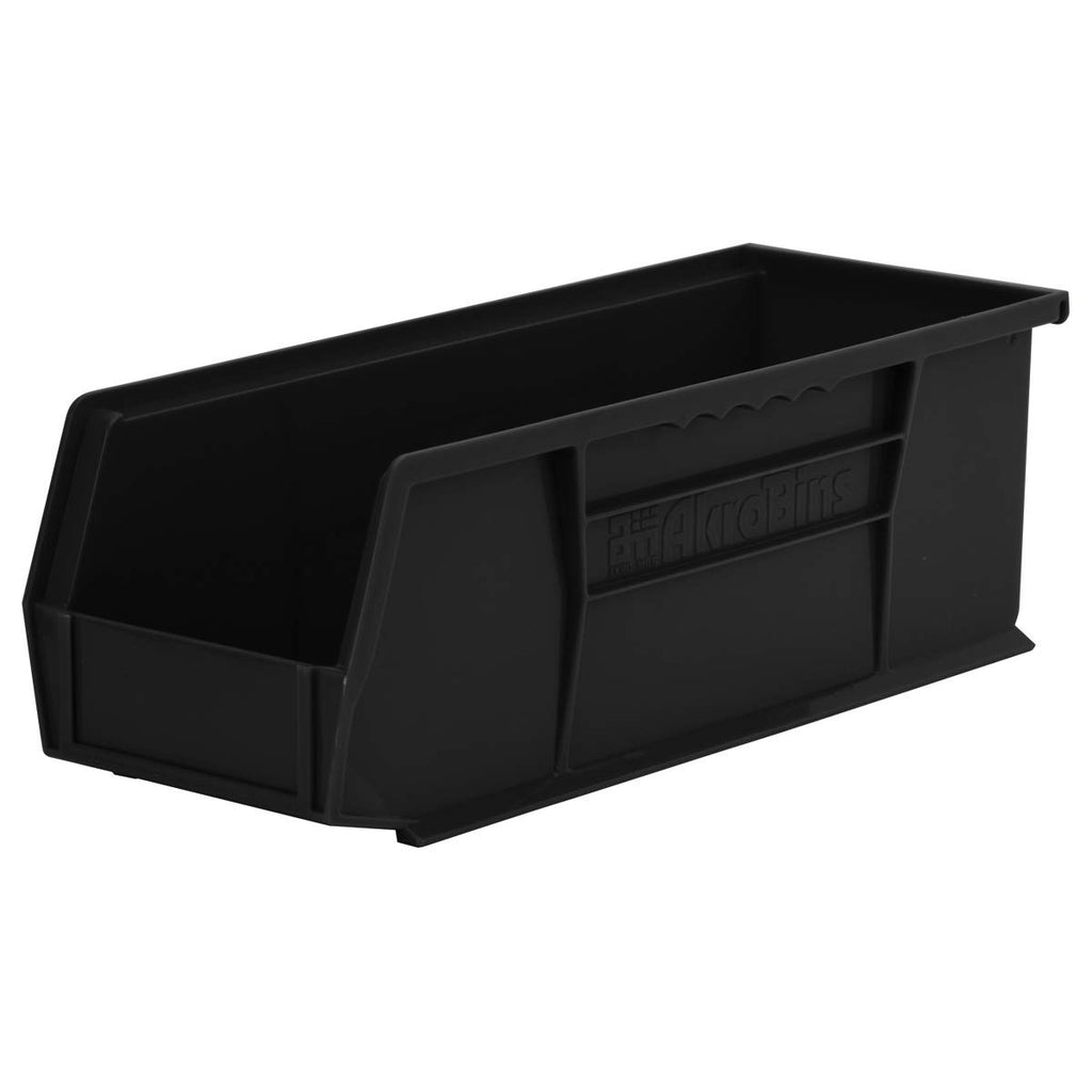 Akro-Mils 30234 AkroBins Plastic Hanging Stackable Storage Organizer Bin, 15-Inch x 5-Inch x 5-Inch, Black, 12-Pack