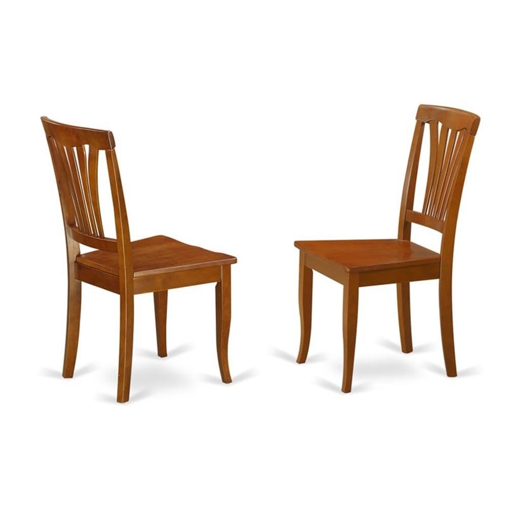 East West Furniture NAAV5-SBR-W 5 Piece Kitchen Table Set for 4 Includes a Rectangle Dining Room Table with Butterfly Leaf and 4 Solid Wood Seat Chairs, 40x78 Inch, Saddle Brown