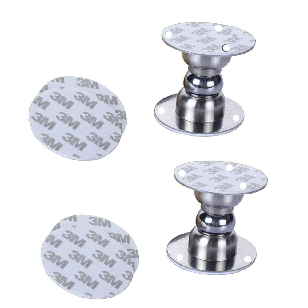 Magnetic Door Stopper,Zjarfwg 2 Pcs Heavy Duty 3M Stainless Steel Mini Soft-Catch Magnetic Door Stopper Wall Mount Door Catch Do