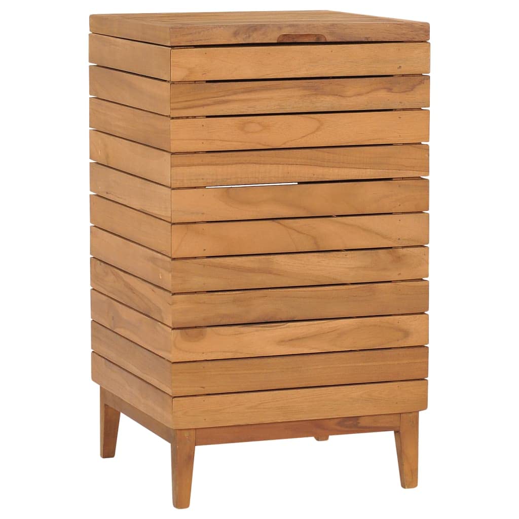 vidaXL Laundry Basket 15.7&quot;x15.7&quot;x27.6&quot; Solid Teak Wood