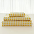 NSNLGSGC Yellow Gingham Full Sheet Set, Soft Brushed Microfiber Plaid Full Bed Sheets, 4-Pieces Grid Sheet Set with Deep Pocket