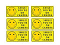 Sutter Signs Smile You'Re On Camera Security Stickers Indoor & Outdoor 4-Inch By 2-Inch (Pack Of 6)