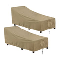 Outdoorlines Outdoor Waterproof Patio Chaise Lounge Chair Cover - Uv Resistant Lounger Covers Heavy Duty Weatherproof Patio Sofa Furniture Covers, 2 Packs, 78Wx35.5Dx33H Inches, Camel