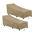 Outdoorlines Outdoor Waterproof Patio Chaise Lounge Chair Cover - Uv Resistant Lounger Covers Heavy Duty Weatherproof Patio Sofa Furniture Covers, 2 Packs, 78Wx35.5Dx33H Inches, Camel