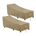Outdoorlines Outdoor Waterproof Patio Chaise Lounge Chair Cover - Uv Resistant Lounger Covers Heavy Duty Weatherproof Patio Sofa Furniture Covers, 2 Packs, 64Wx28Dx30H Inches, Camel