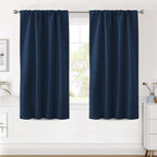 H.Versailtex Blackout Curtains Thermal Insulated Window Treatment Panels Room Darkening Blackout Drapes For Living Room Back Tab/Rod Pocket Bedroom Draperies (2 Panels, Navy Blue, 42 X 54 Inch)