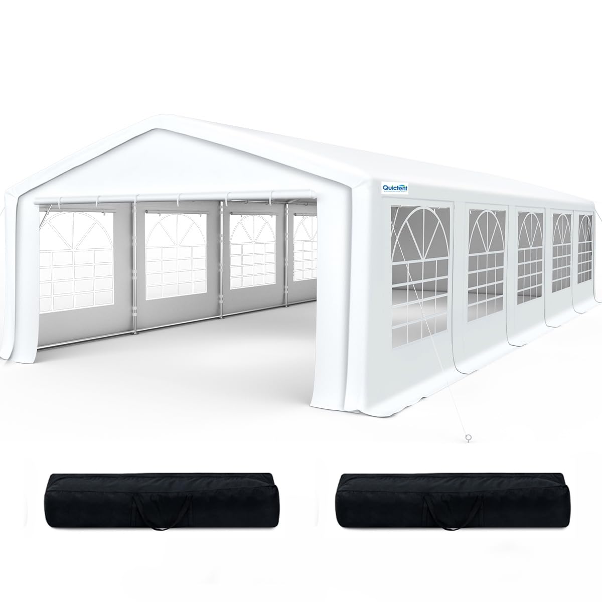 Quictent 20X32 Party Tent Heavy Duty Upgraded Galvanized Gazebo Wedding Canopy Carport Shelter With Carry Bags (20'X32', White)