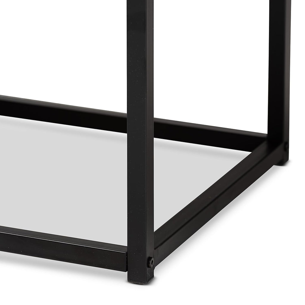 Baxton Studio Bardot Wood Bench, Walnut Brown and Black (207-12489-HiT)