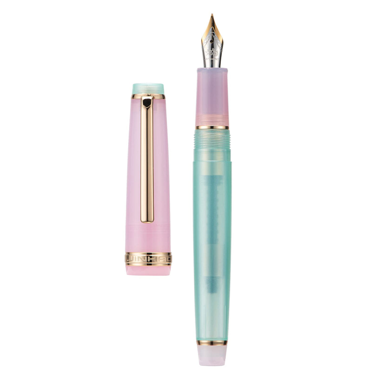 Jinhao 82 Acrylic Fountain Pen, Iridium Medium Nib With Ink Converter, Morandi Lake Blue Contrast Color Classic Design Smooth Wr