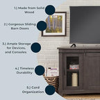 Martin Svensson Home Sierra 65" Solid Wood Tv Stand, Grey