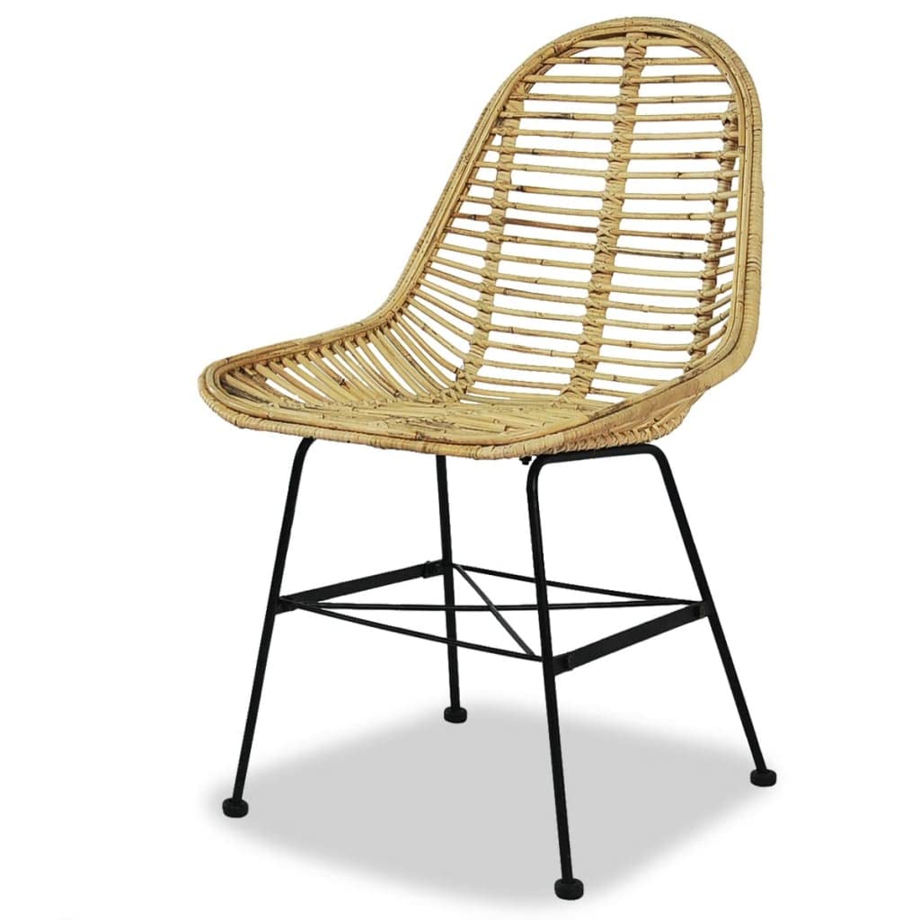vidaXL Dining Chairs 2 pcs Natural Rattan