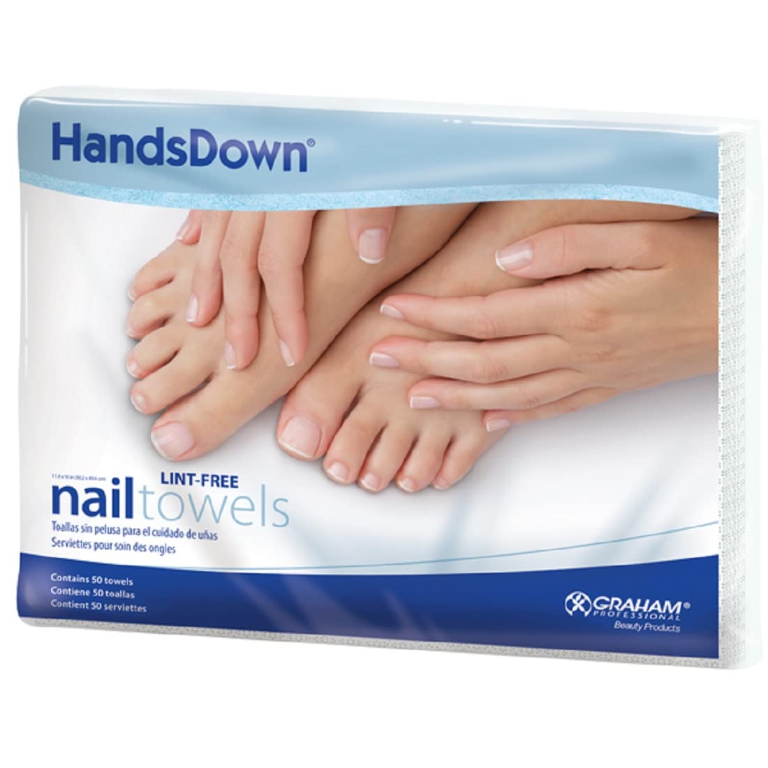 Graham Handsdown Lint Free Nail Care Towels 11.9''x 16'' Pack of 50
