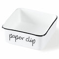 Creamic Farmhouse Paper Clip Holders For Desk 3.3 Inch (White)