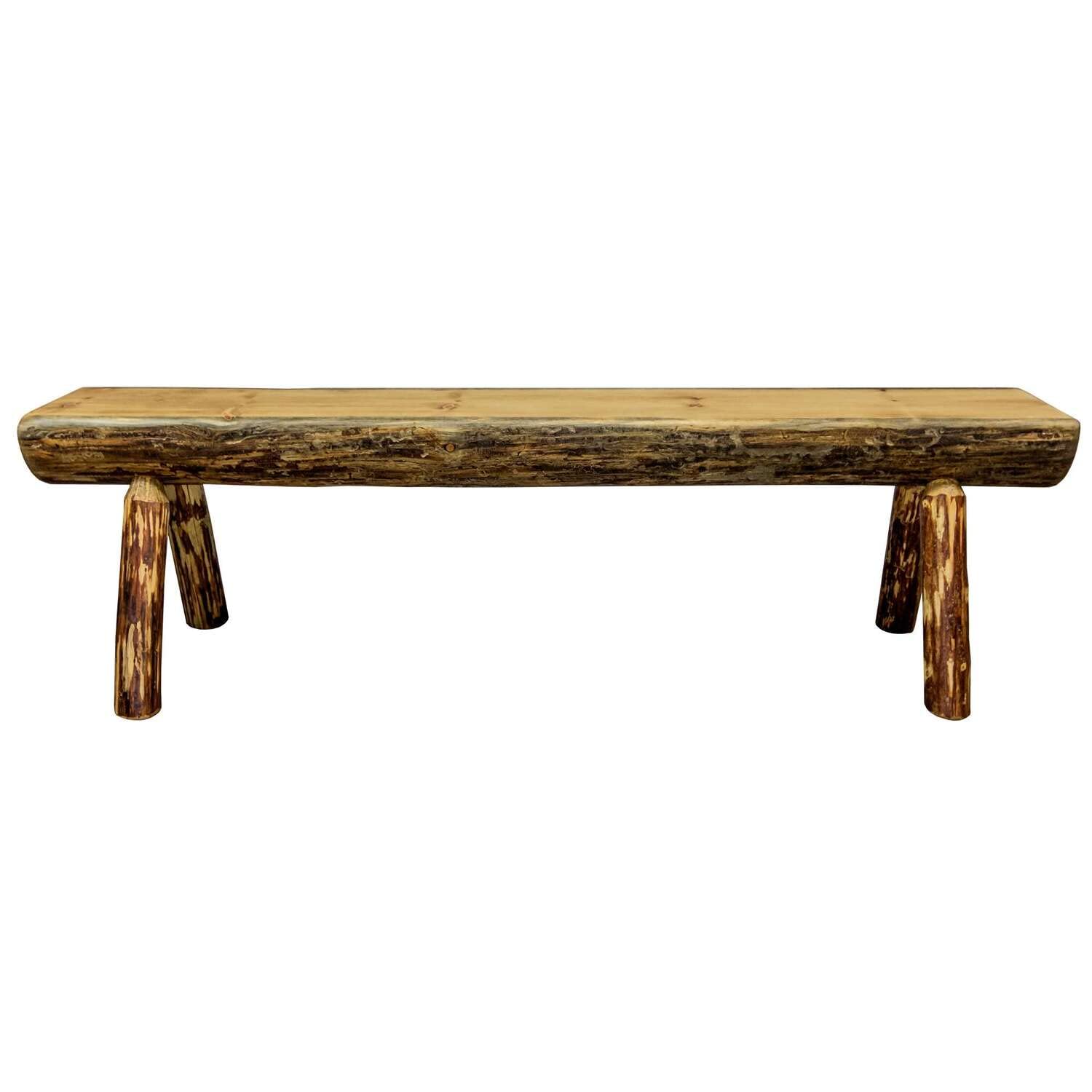 Montana Woodworks Glacier Country Collection Wood Log Bench, 5 Foot, Exterior Stain Finish