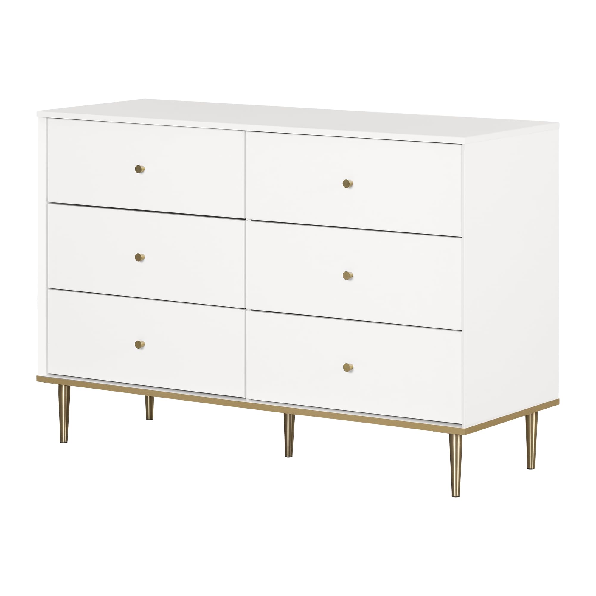 South Shore Dylane 6-Drawer Double Dresser, Pure White