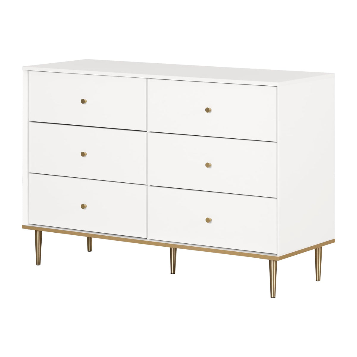 South Shore Dylane 6-Drawer Double Dresser, Pure White