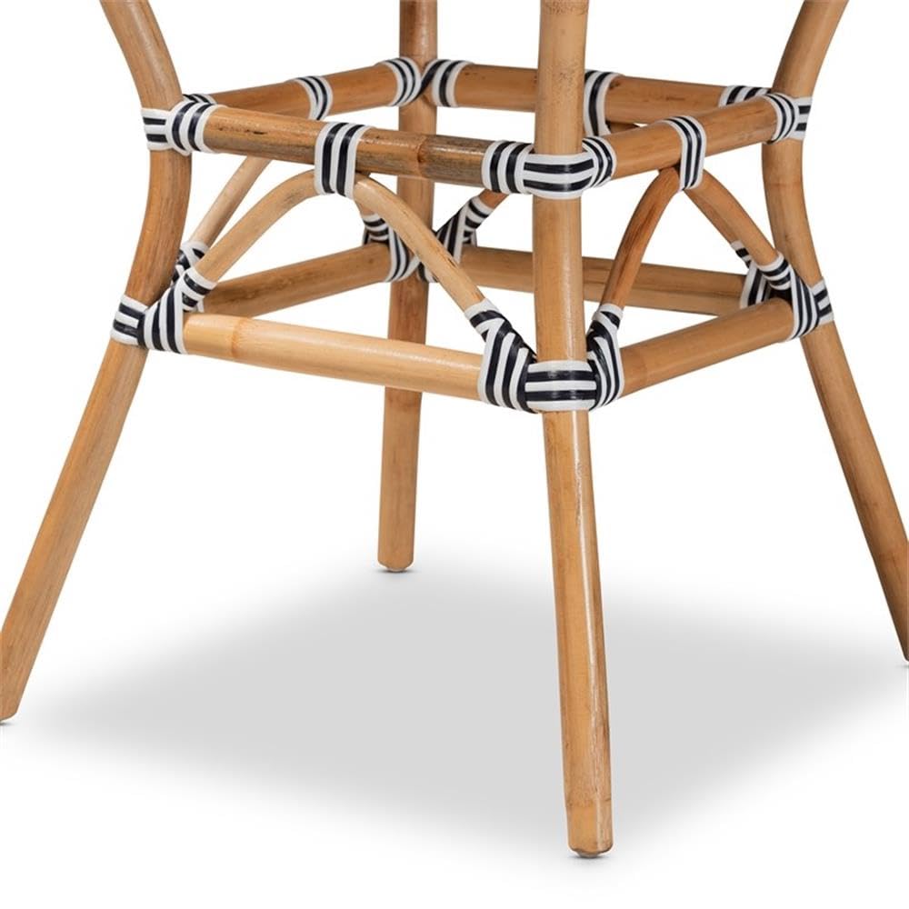 Baxton Studio French Provincial Dining Table with Black and White Finish