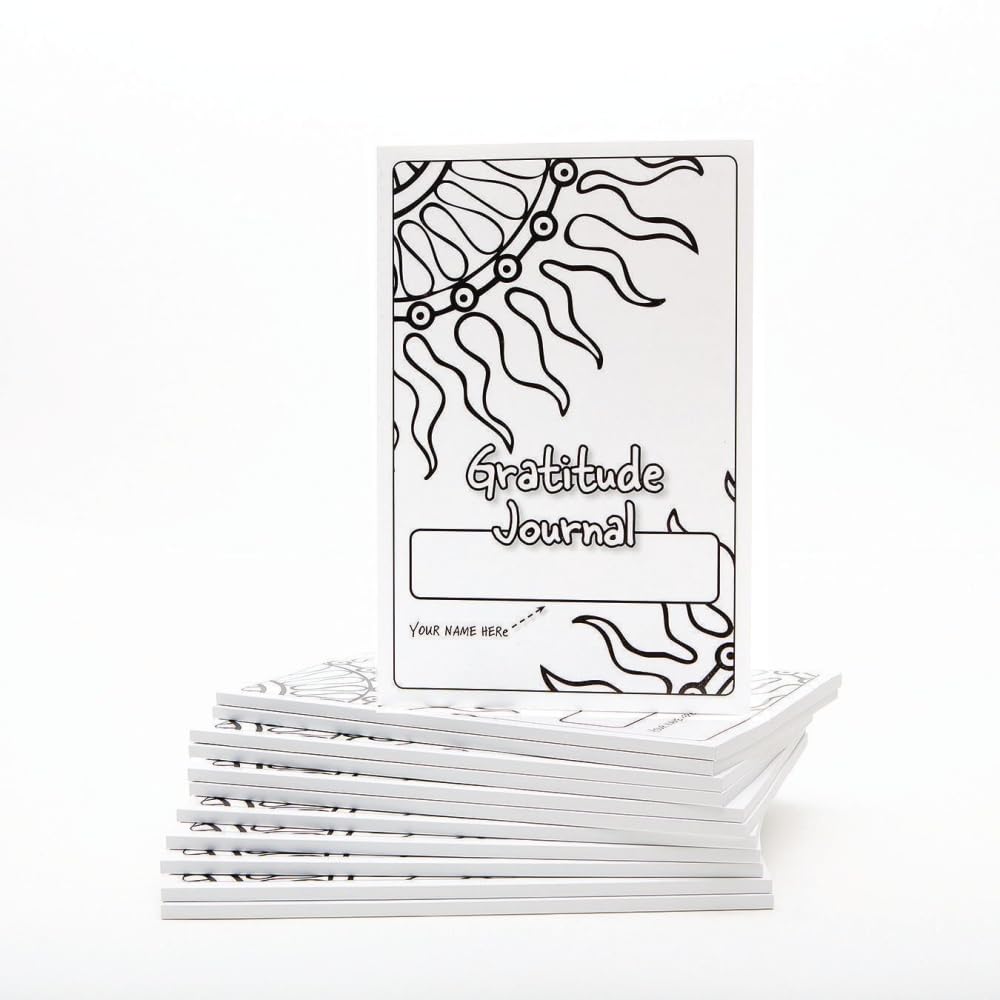 S&S Worldwide Teen Gratitude Journal Class Pack. 100-Pgs, Daily Prompts, Cover To Color, Inspiring Quotes, For Self-Esteem, Posi