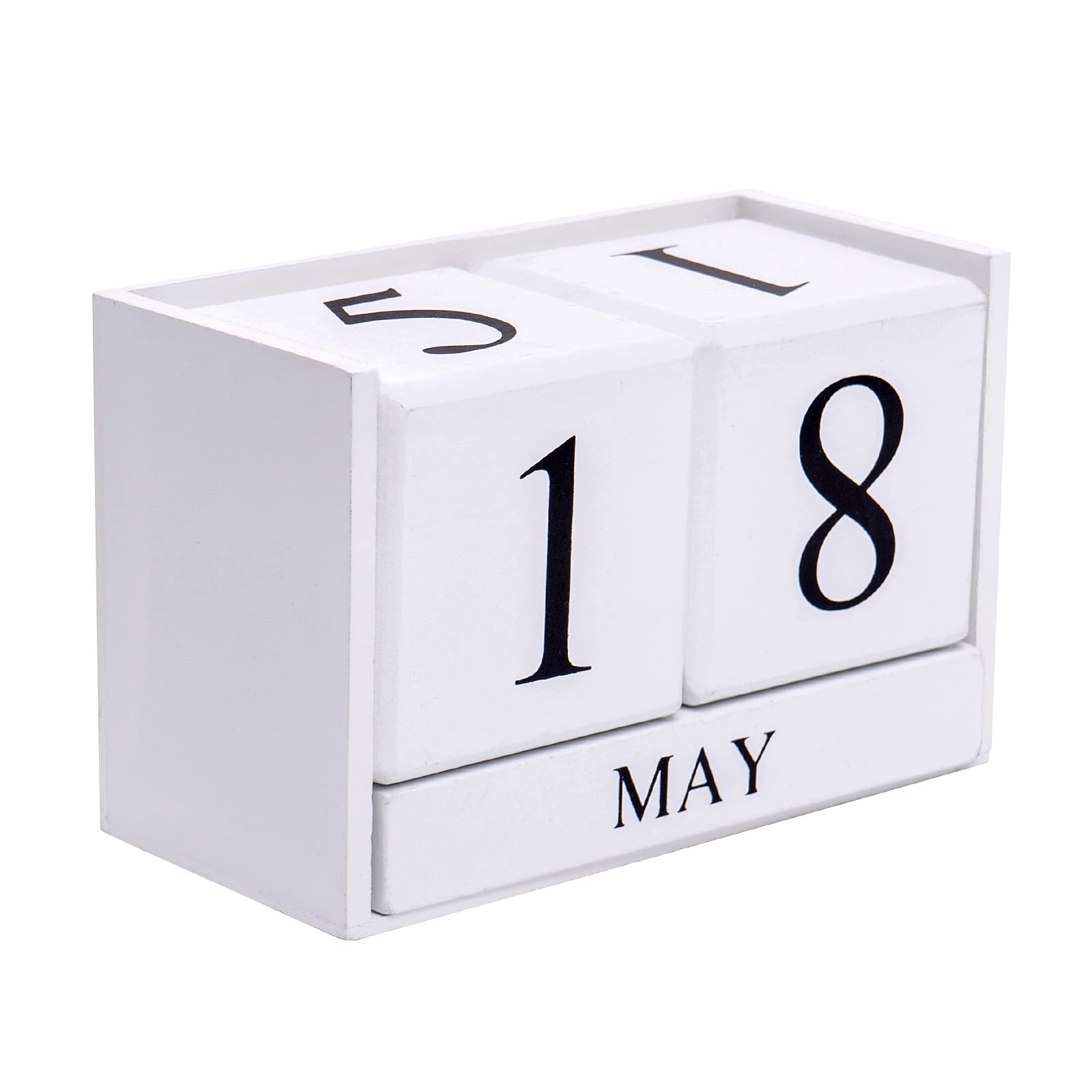 Notakia Perpetual Calendar Wooden Block Calendar For Office Desk Calendar Plank Table Daily Desk Calendar Accessories Block Date