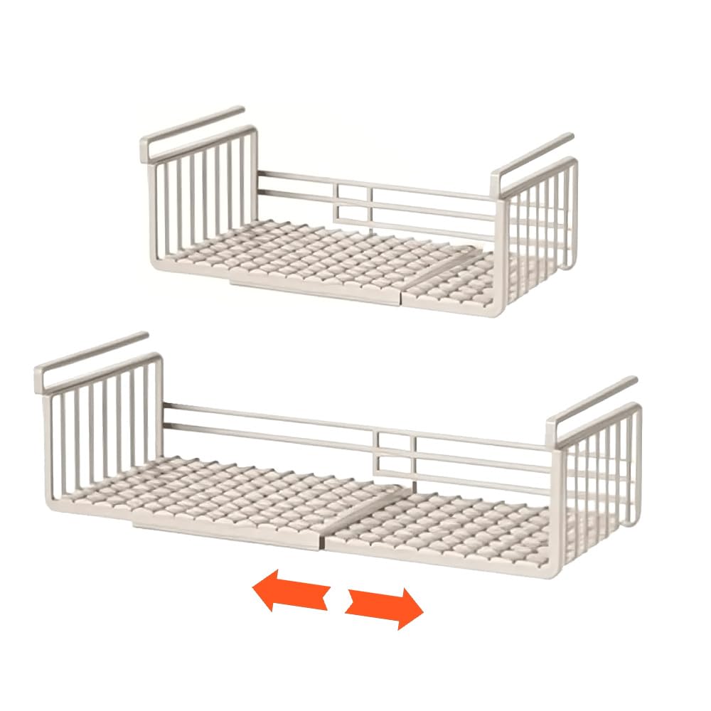 Extendable Under Shelf Storage Basket, Hanging Baskets Under Cabinet Shelf Organizer, for Cabinet Pantry Kitchen Cupboard Desk C