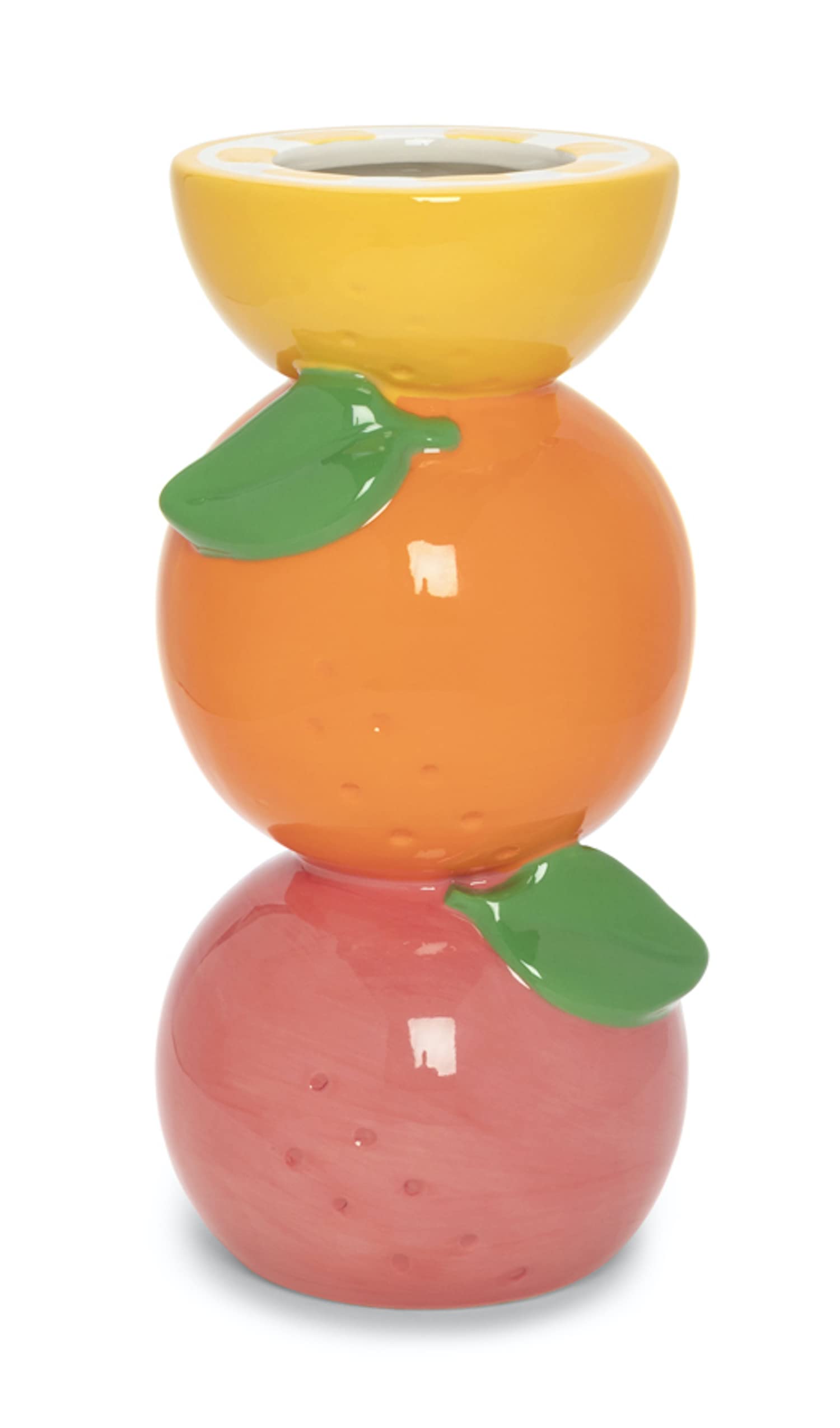 ban.do Decorative Ceramic Vase, Tall Vase for Centerpiece, Lemon Grapefruit and Orange Vase, Unique Vase for Home/Kitchen/Office