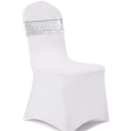 Eternal Beauty Set Of 10 Sequin Chair Sashes Silver Chair Sashes For Wedding Hotel Party Banquet Chairs Decorations