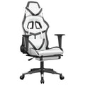 vidaXL Faux Leather Gaming Chair with Adjustable Features - Black and White - Comfortable and Stylish - Gaming/Office Use