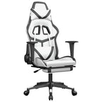 vidaXL Faux Leather Gaming Chair with Adjustable Features - Black and White - Comfortable and Stylish - Gaming/Office Use