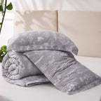 Bedsure Twin/Twin Xl Comforter Set - Grey Comforter, Cute Floral Bedding Comforter Sets, Gifts For Woman, 2 Pieces, 1 Soft Rever