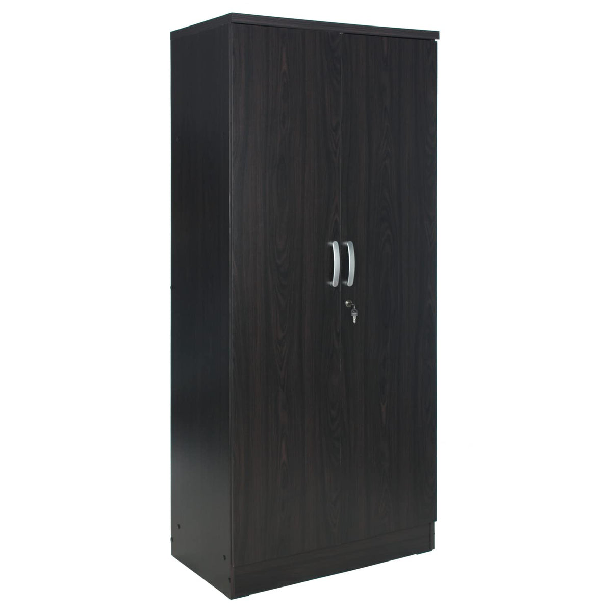 Better Home Products Harmony Wood Two Door Armoire Wardrobe Cabinet in Tobacco