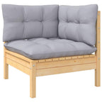 vidaXL Patio Lounge Set - 12 Piece Outdoor Furniture with Comfortable Gray Cushions, Custom Configurations, Solid Pinewood Construction - for Yard, Garden, Veranda
