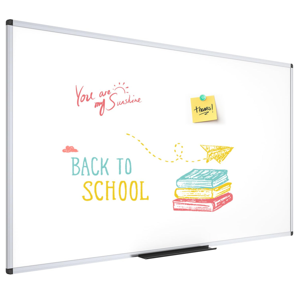 Viz-Pro Dry Erase Board/Whiteboard, 60 X 36 Inches, Wall Mounted Board For School Office And Home