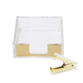 Multibey Clear Acrylic Desktop Set Self-Stick Note Holders & Staple Removers Tool Memo Pad Holder Dispenser Office School Suppli